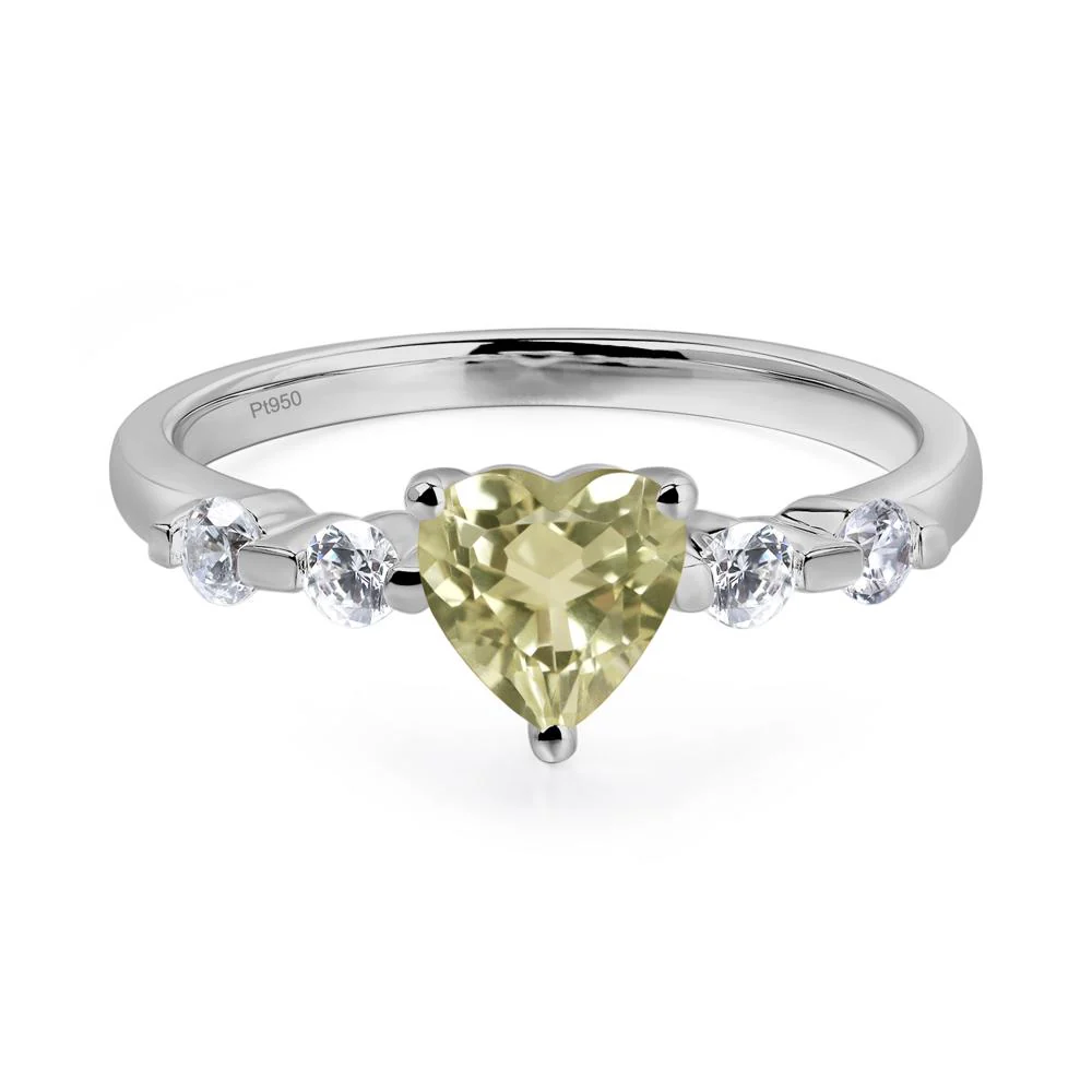 Heart Dainty Lemon Quartz Ring - Image 6