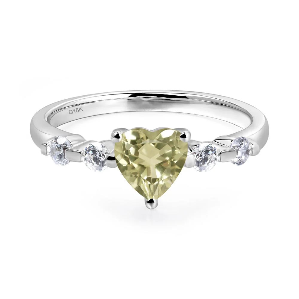 Heart Dainty Lemon Quartz Ring - Image 7