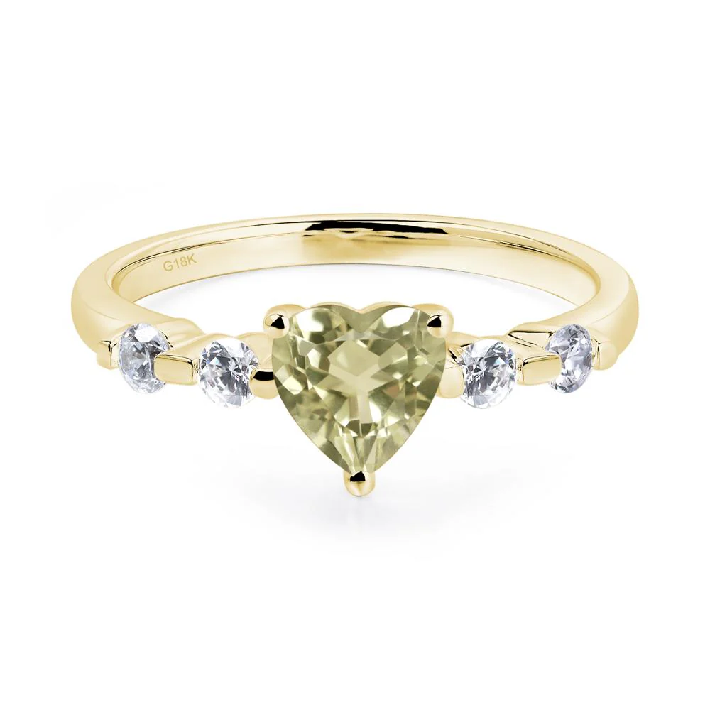 Heart Dainty Lemon Quartz Ring - Image 8