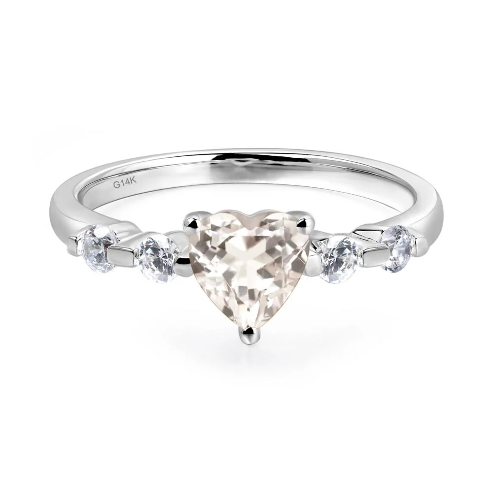 Heart Dainty Morganite Ring - Image 4