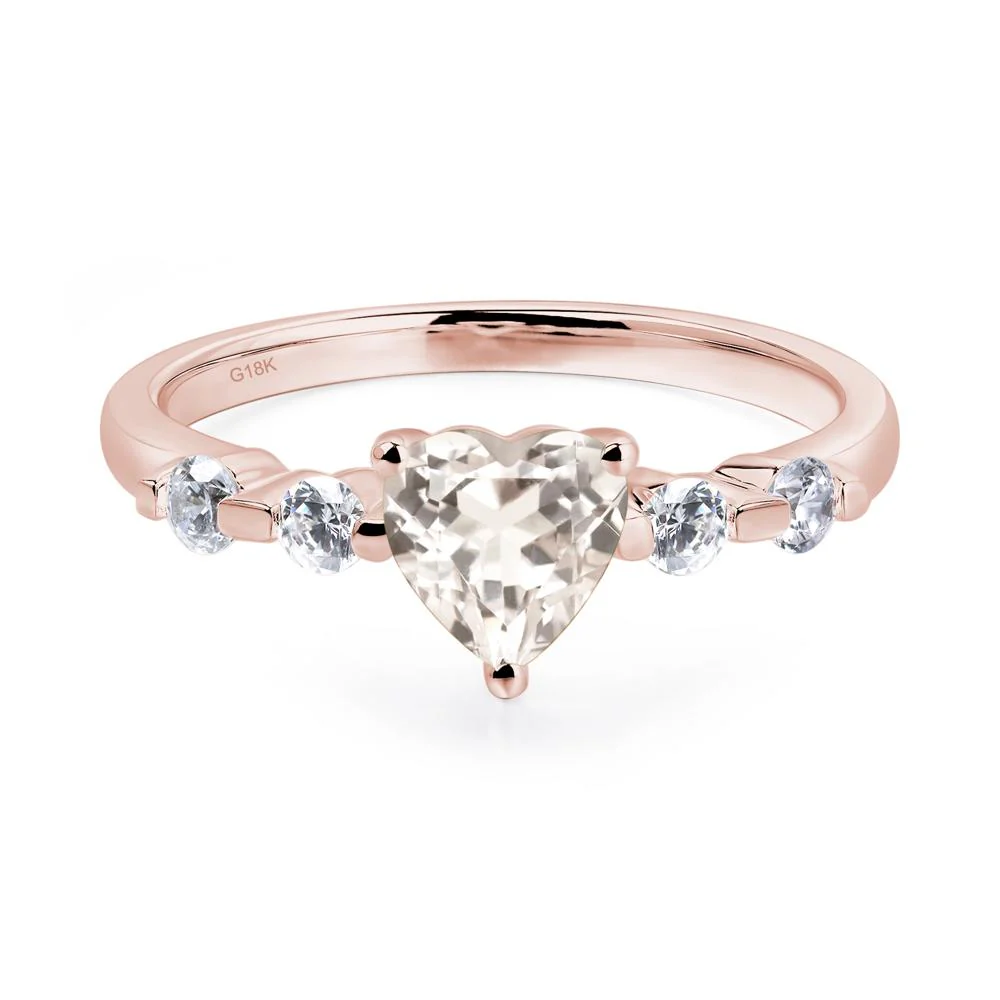 Heart Dainty Morganite Ring - Image 9