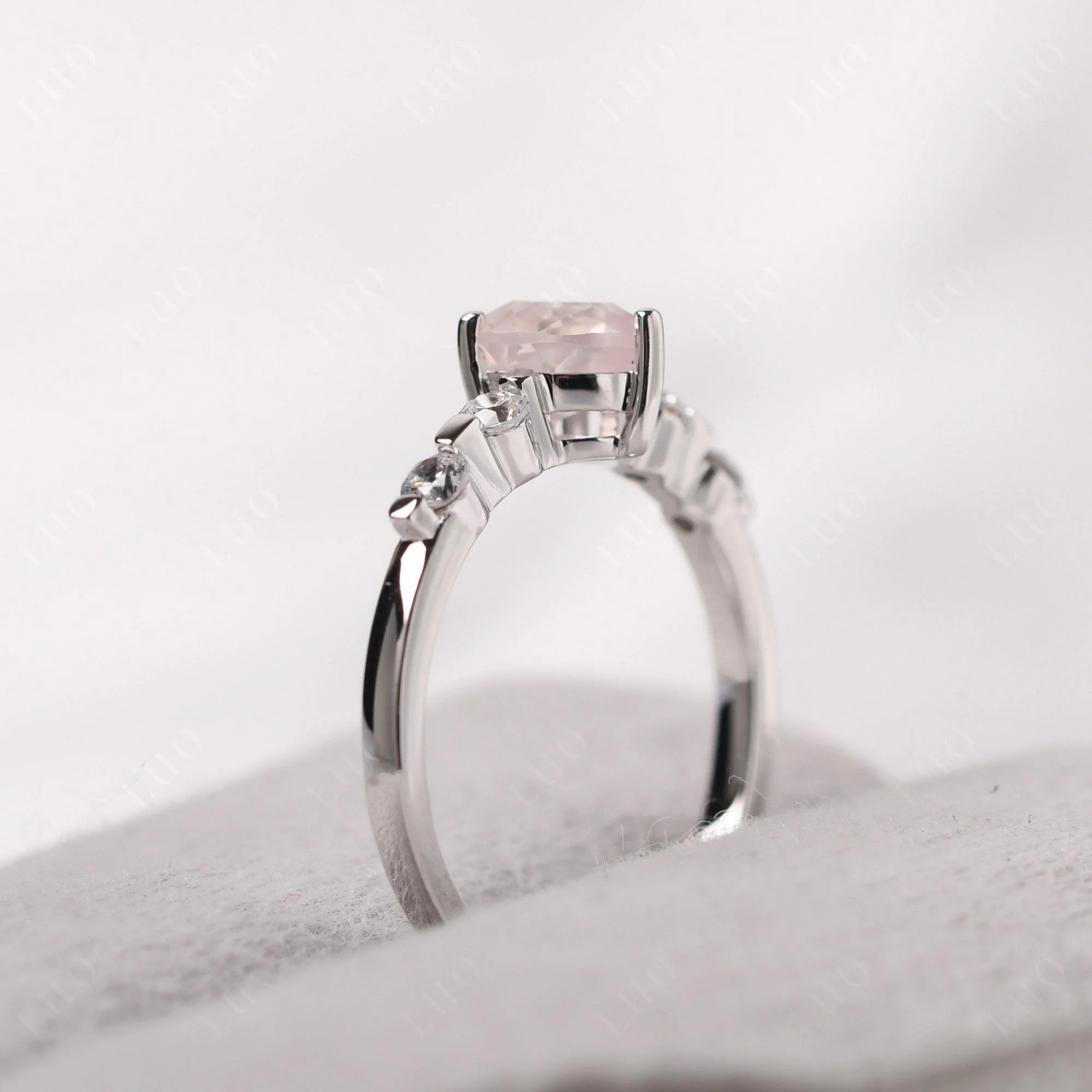 Heart Dainty Rose Quartz Ring - Image 13