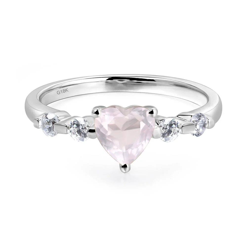 Heart Dainty Rose Quartz Ring - Image 7