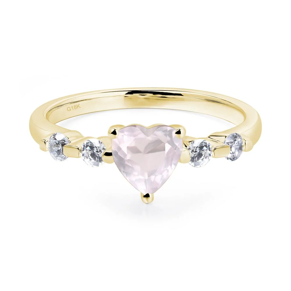 Heart Dainty Rose Quartz Ring - Image 8