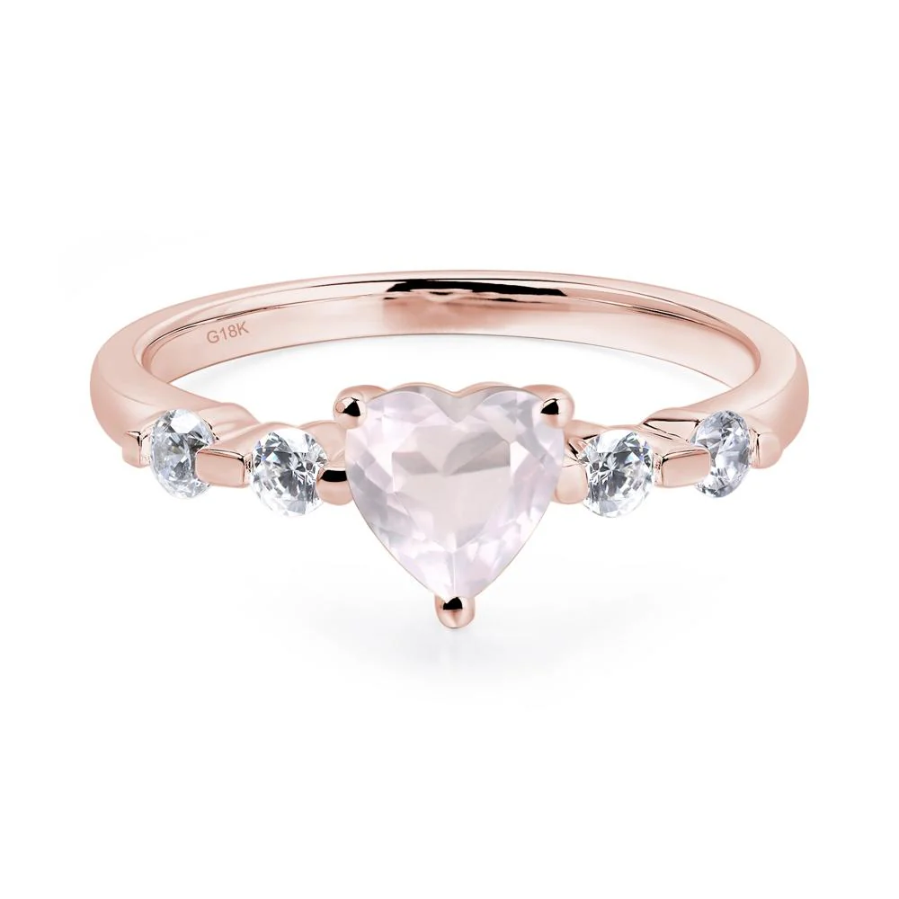 Heart Dainty Rose Quartz Ring - Image 9