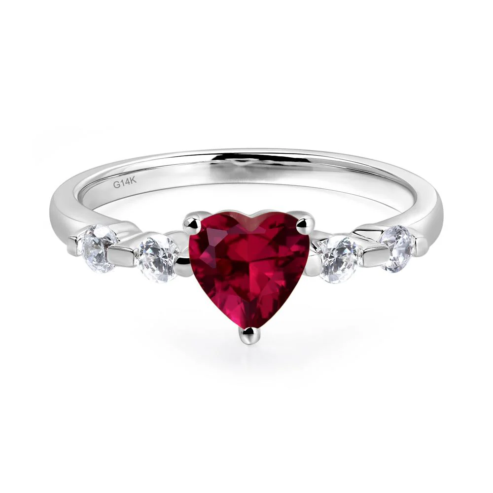 Heart Dainty Ruby Ring - Image 3