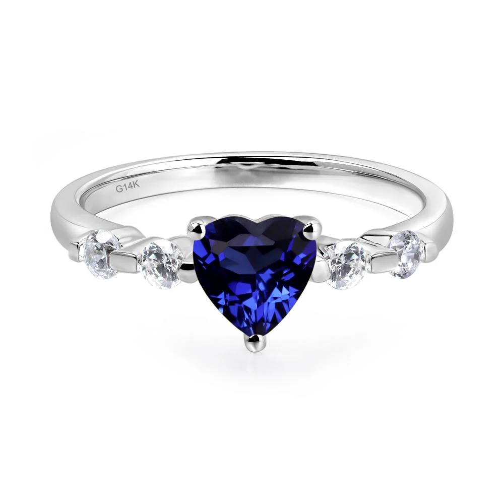 Heart Dainty Sapphire Ring - Image 3