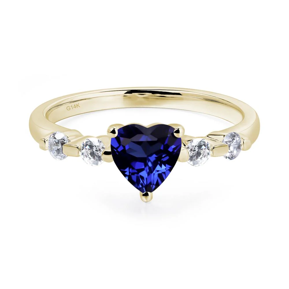 Heart Dainty Sapphire Ring - Image 4