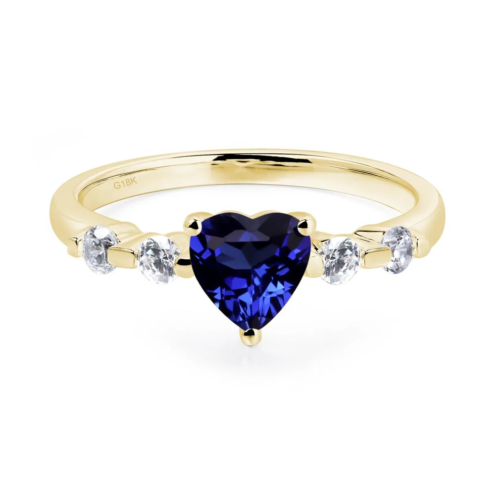 Heart Dainty Sapphire Ring - Image 8