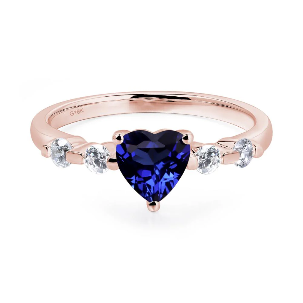Heart Dainty Sapphire Ring - Image 9