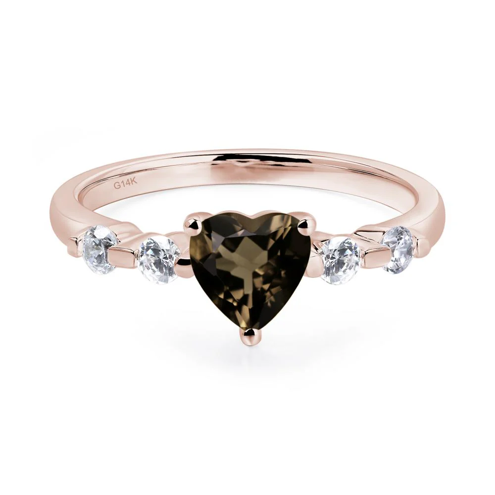 Heart Dainty Smoky Quartz Ring