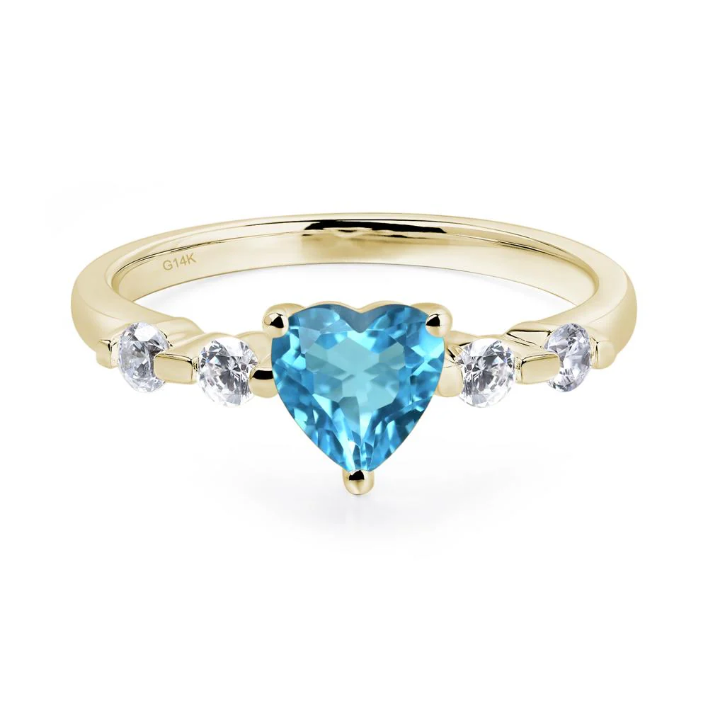 Heart Dainty Swiss Blue Topaz Ring - Image 4