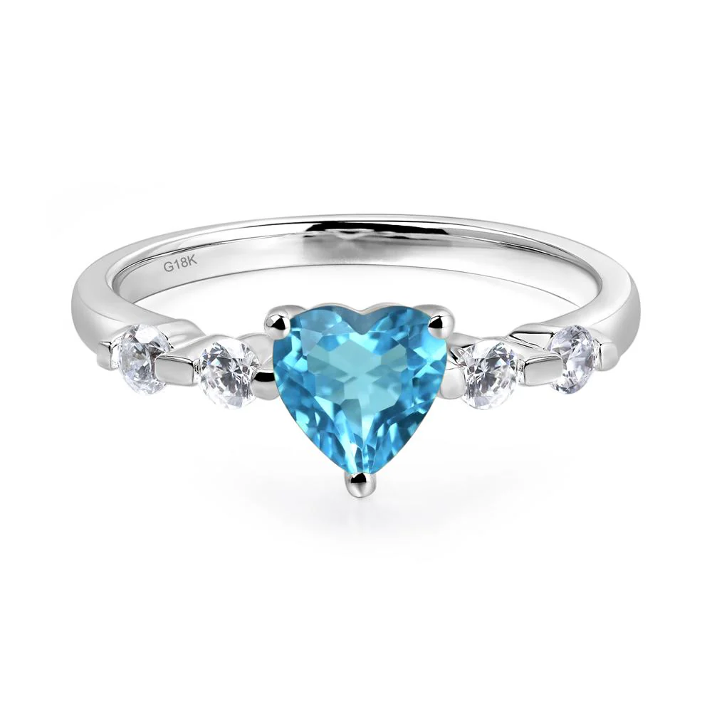 Heart Dainty Swiss Blue Topaz Ring - Image 7