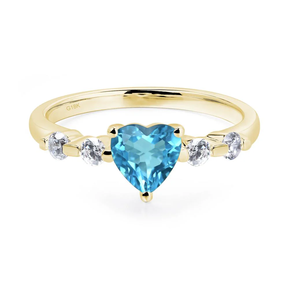 Heart Dainty Swiss Blue Topaz Ring - Image 8