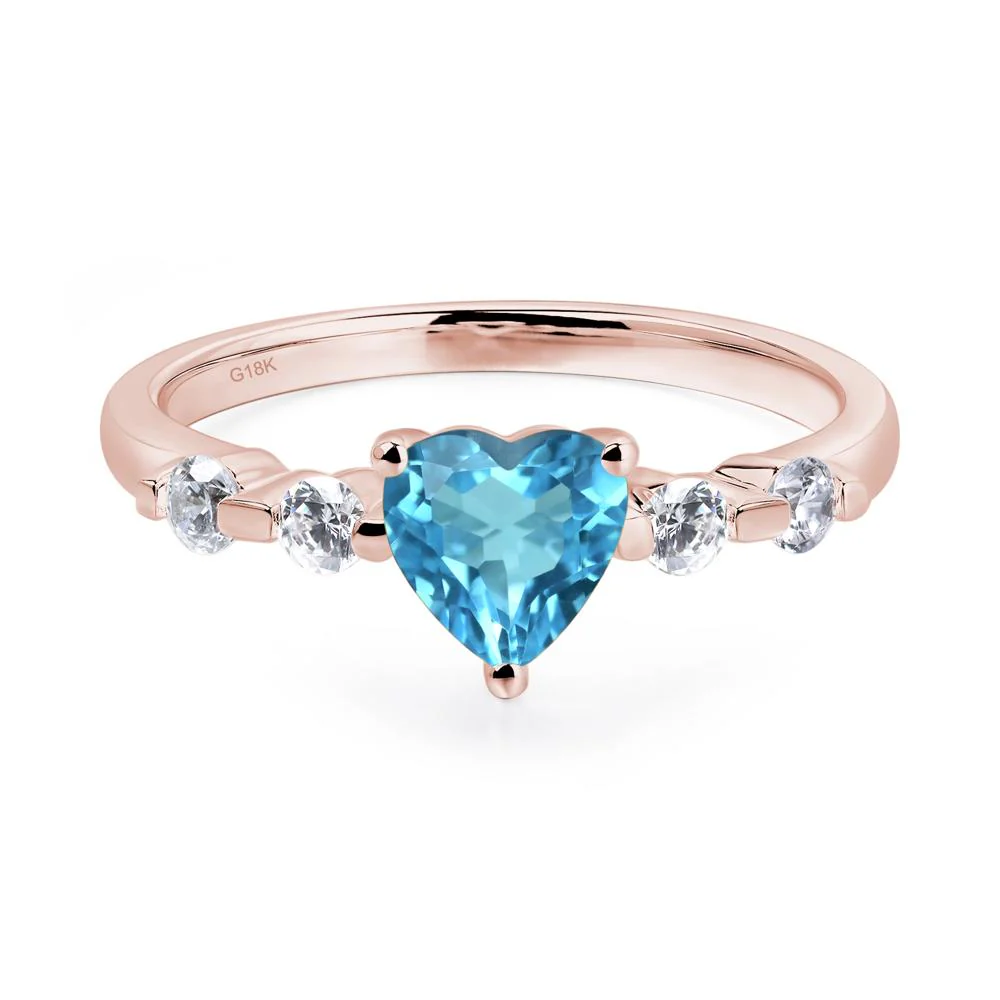 Heart Dainty Swiss Blue Topaz Ring - Image 9