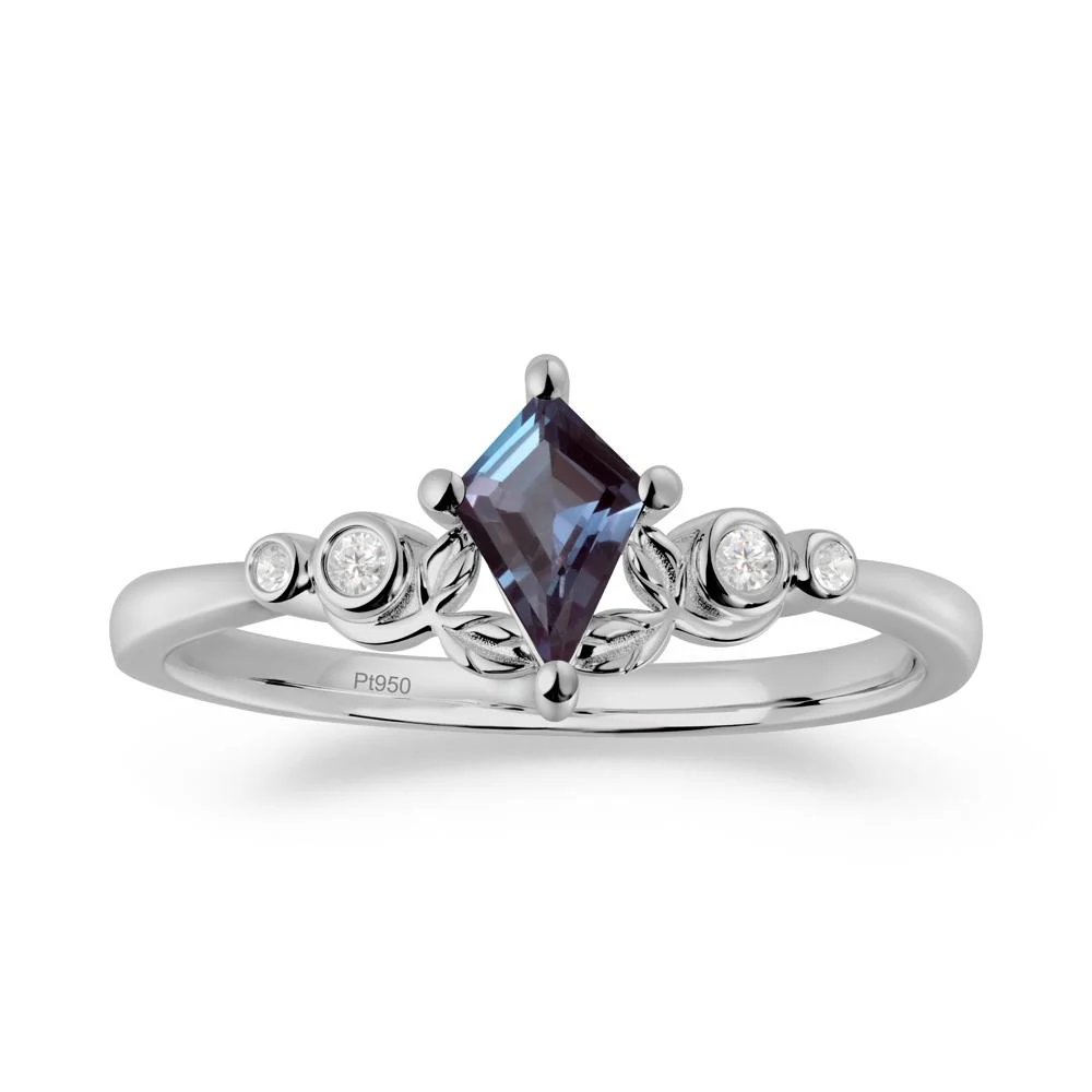 Dainty Kite Cut Alexandrite Leaf Engagement Ring - Image 6