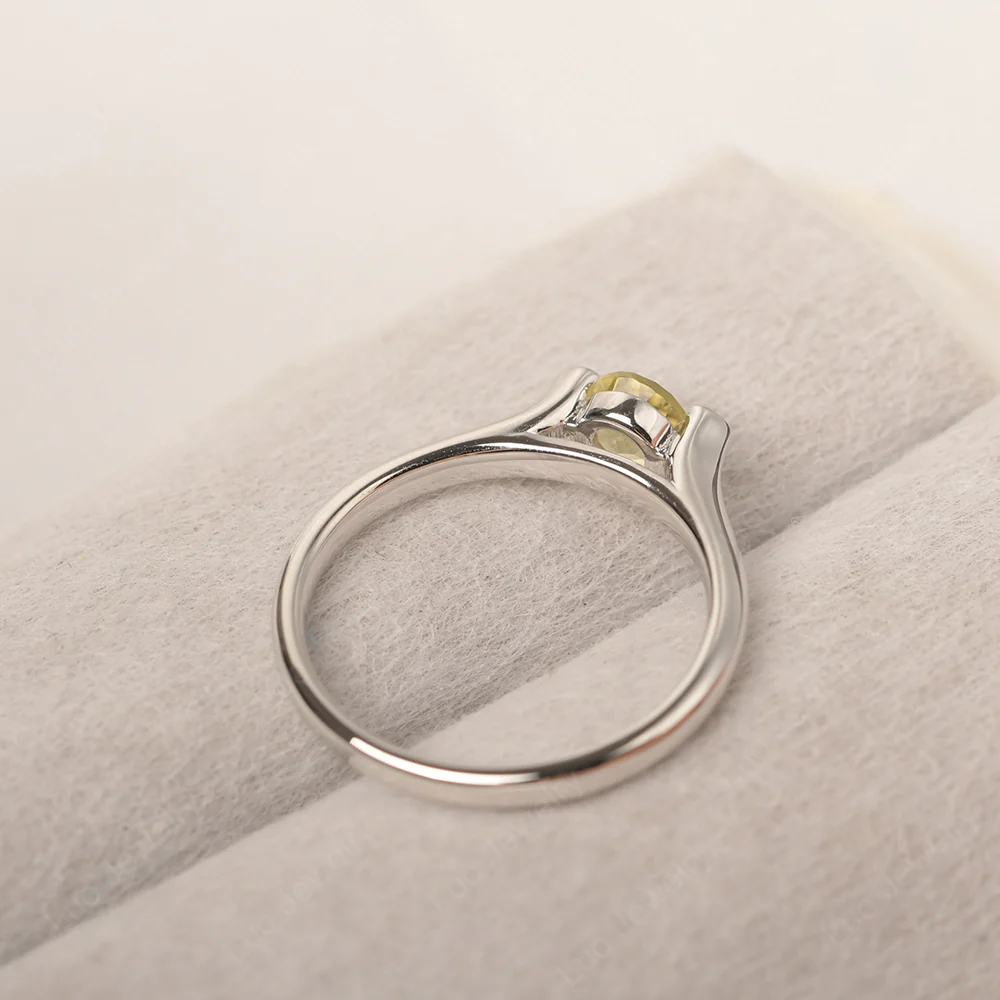 Lemon Quartz Minimalist Dainty Engagement Ring%Ci|Em|Ga|Gr - Image 3