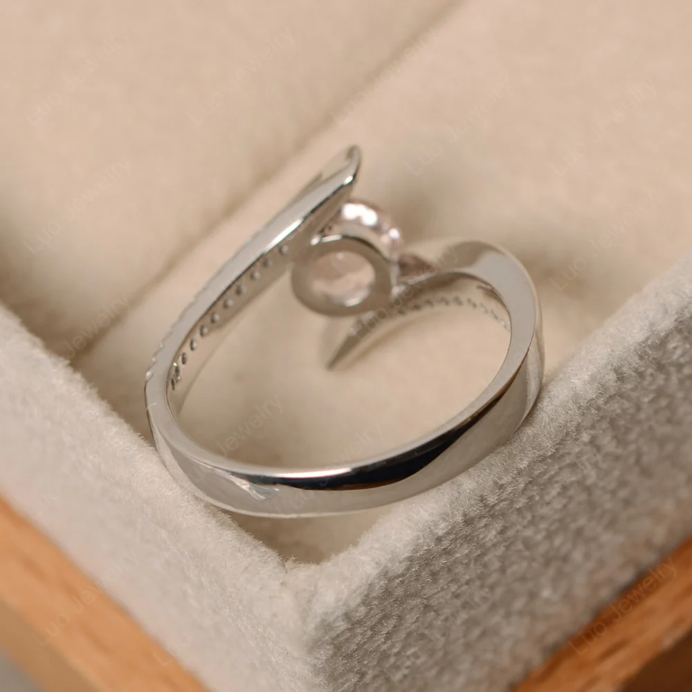 Morganite Tension Set Engagement Ring - Image 4