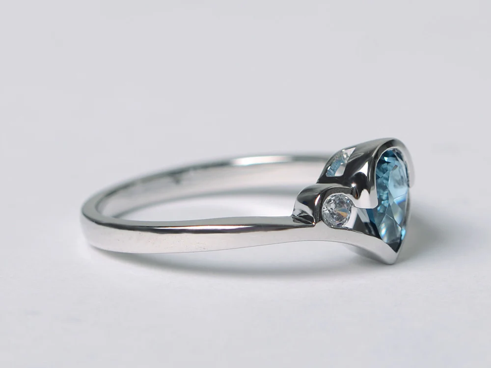 London Blue Topaz Scalloped Bezel Ring - Image 2