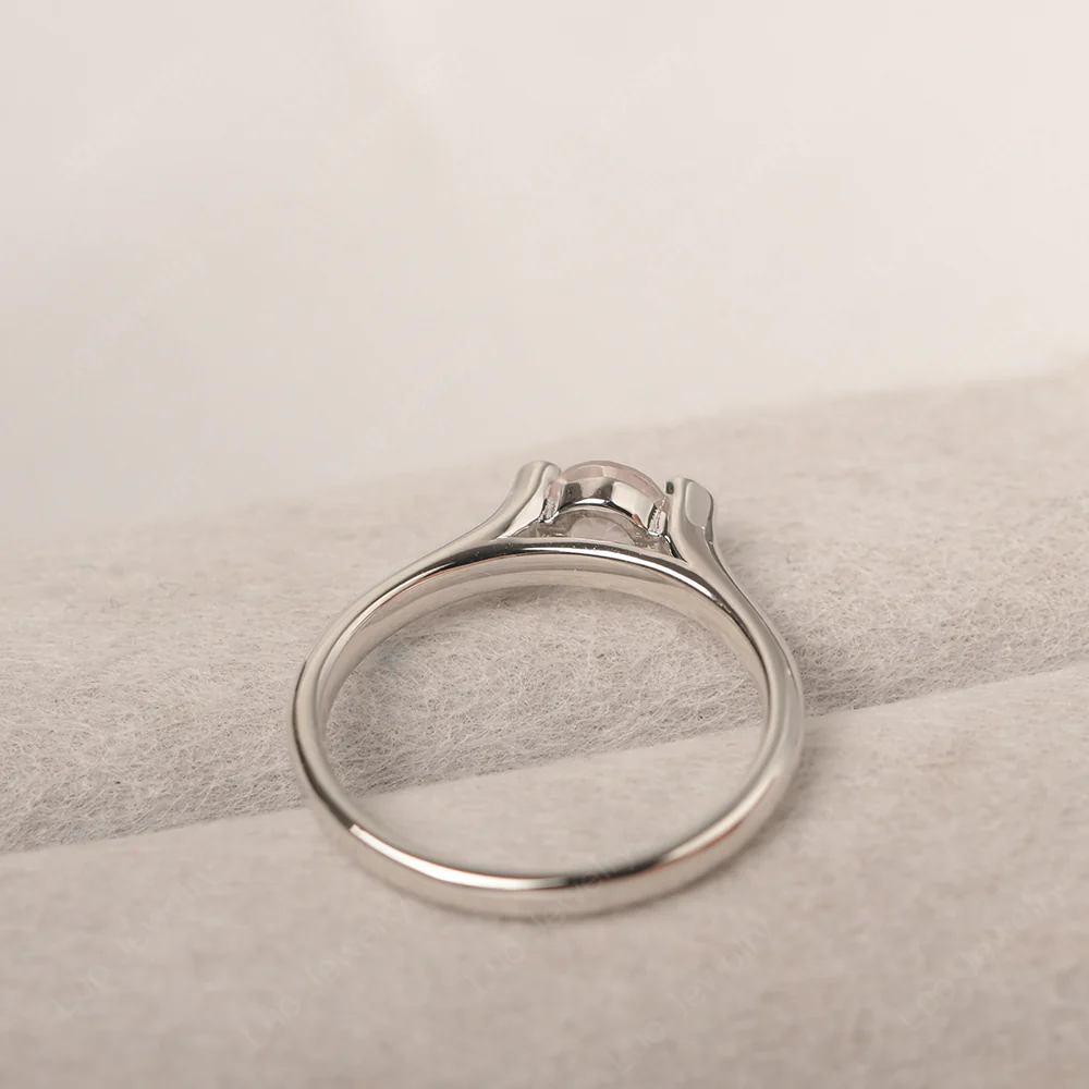 Dainty Rose Quartz Engagement Ring - Image 3