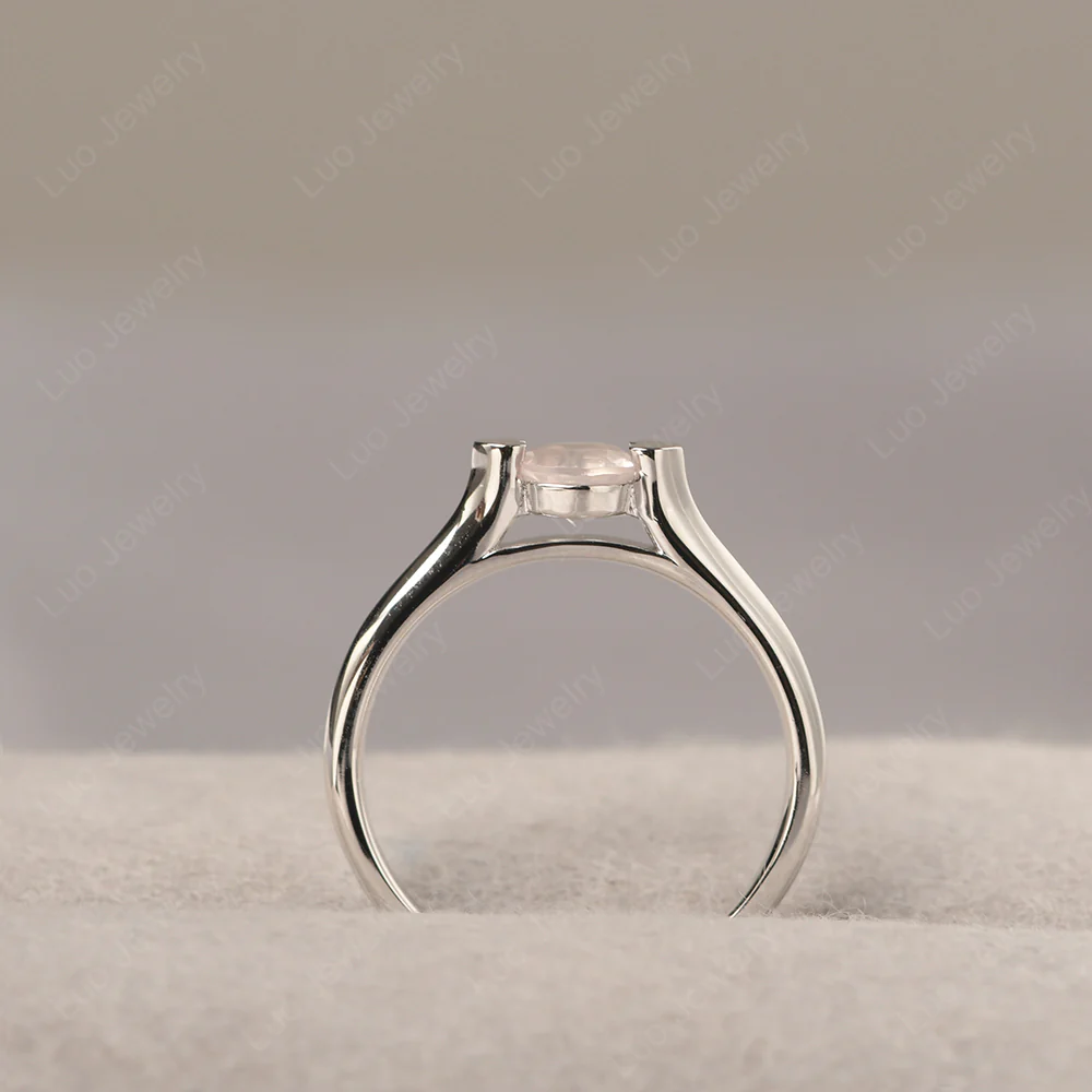 Dainty Rose Quartz Engagement Ring - Image 4