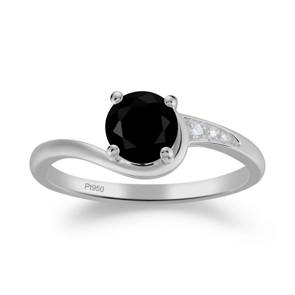 Dainty Round Black Spinel Ring for Women - Image 5