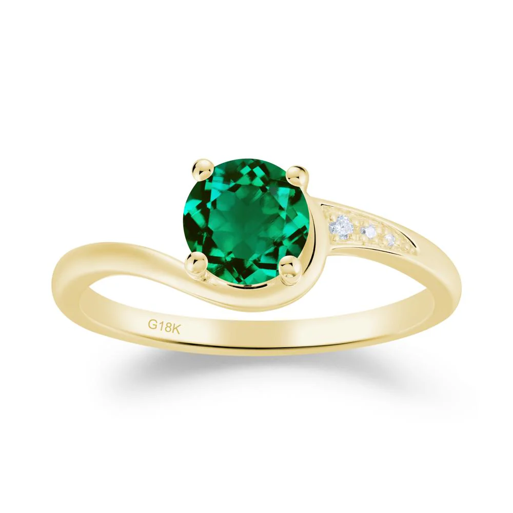 Dainty Round Emerald Ring for Women - Image 5