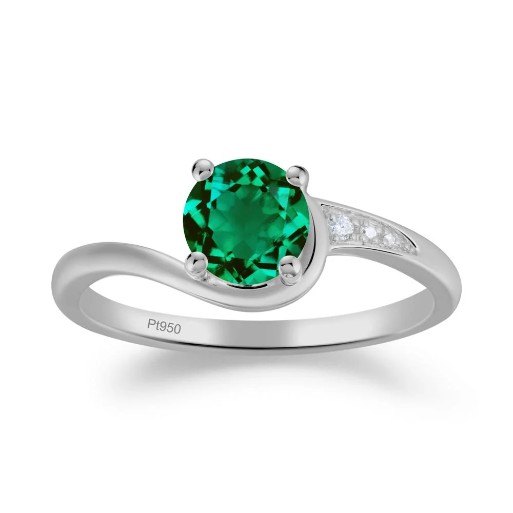 Dainty Round Emerald Ring for Women - Image 9