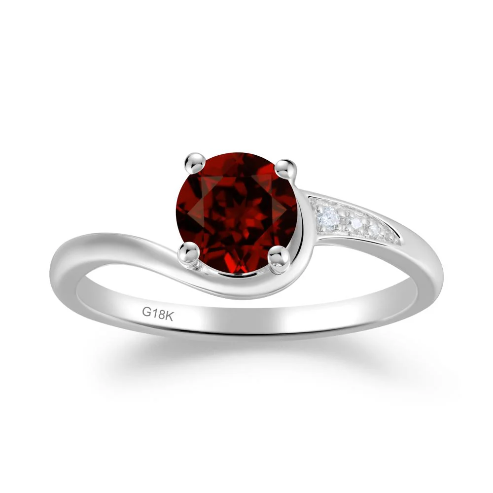 Dainty Round Garnet Ring for Women - Image 5