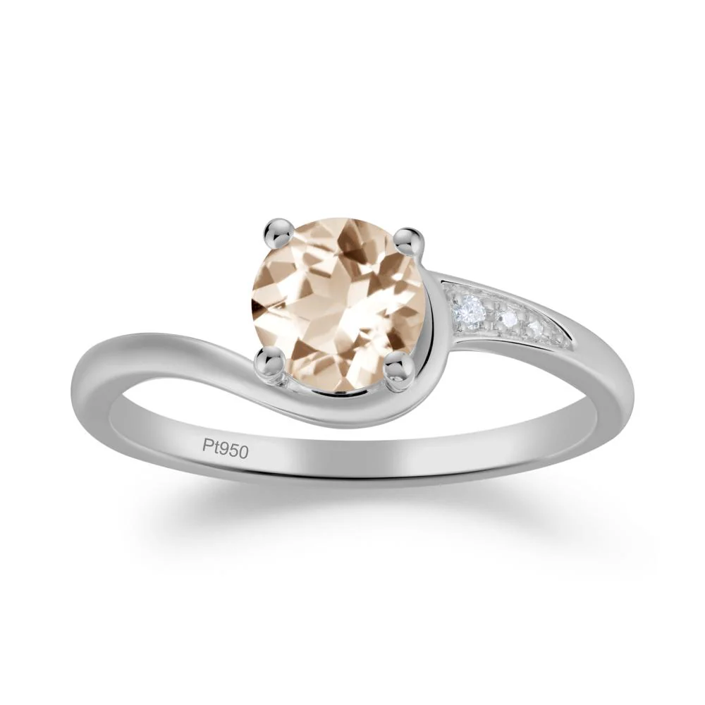 Dainty Round Morganite Ring for Women