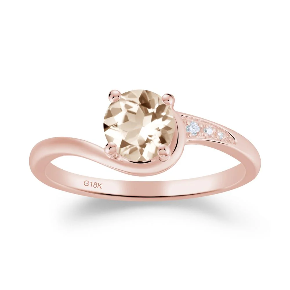 Dainty Round Morganite Ring for Women - Image 4