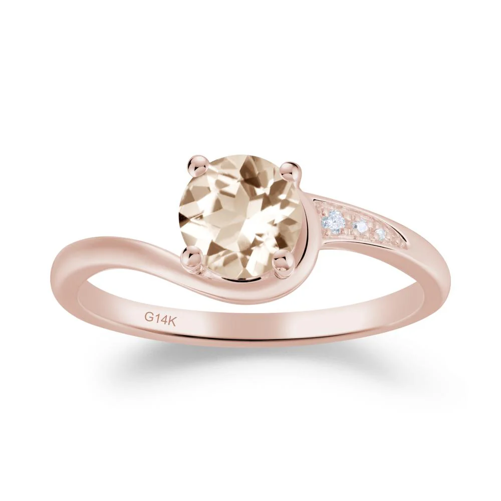 Dainty Round Morganite Ring for Women - Image 5