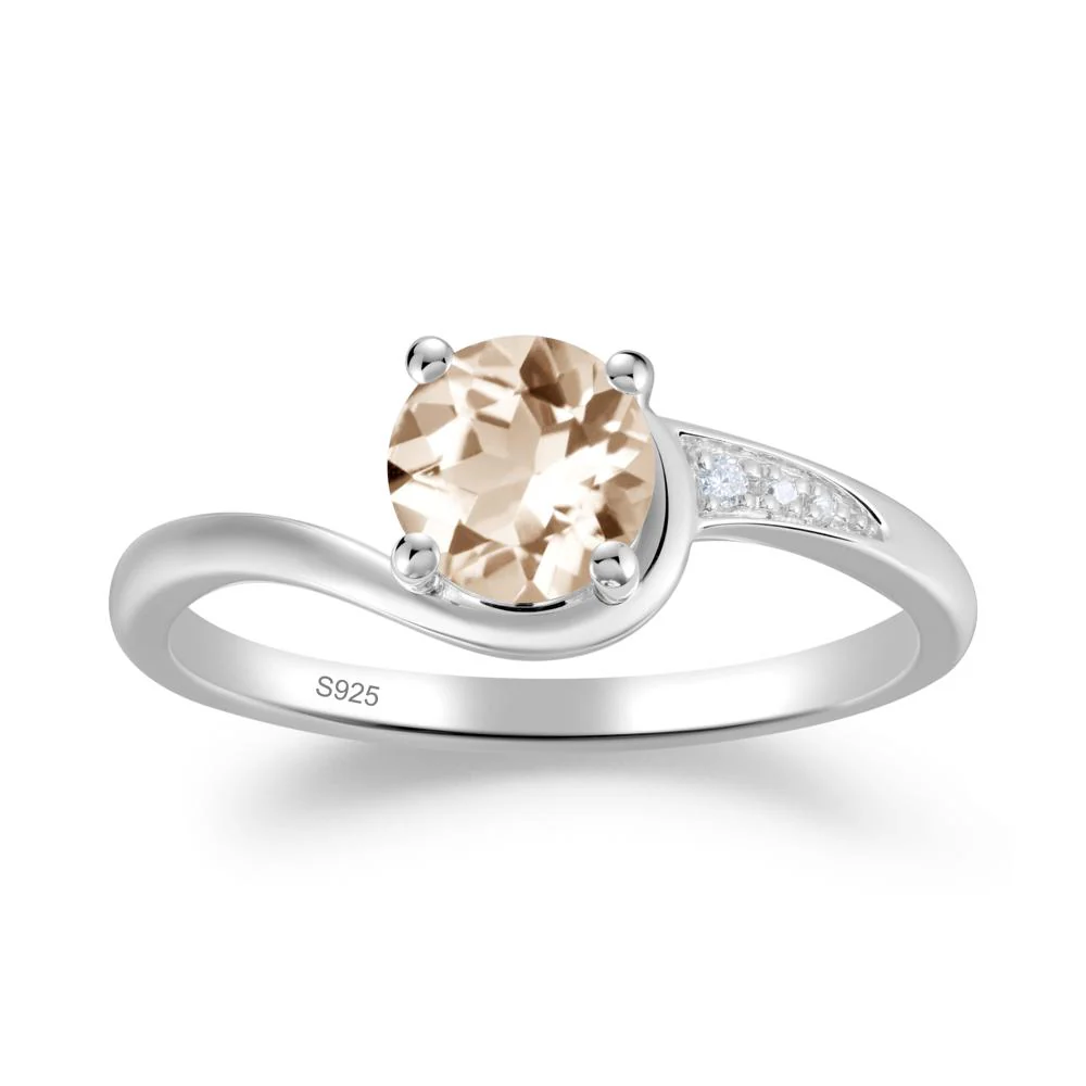 Dainty Round Morganite Ring for Women - Image 6