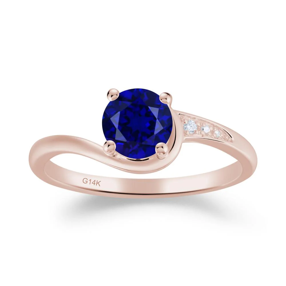 Dainty Round Sapphire Ring for Women