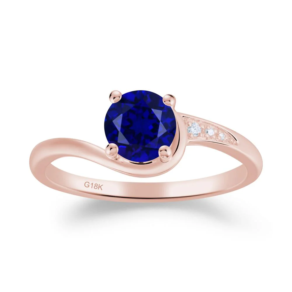 Dainty Round Sapphire Ring for Women - Image 2