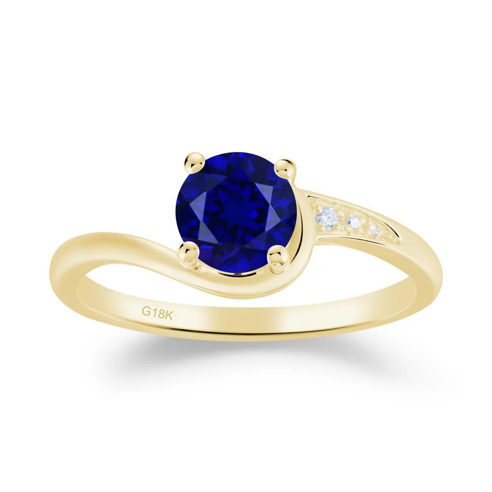 Dainty Round Sapphire Ring for Women - Image 6