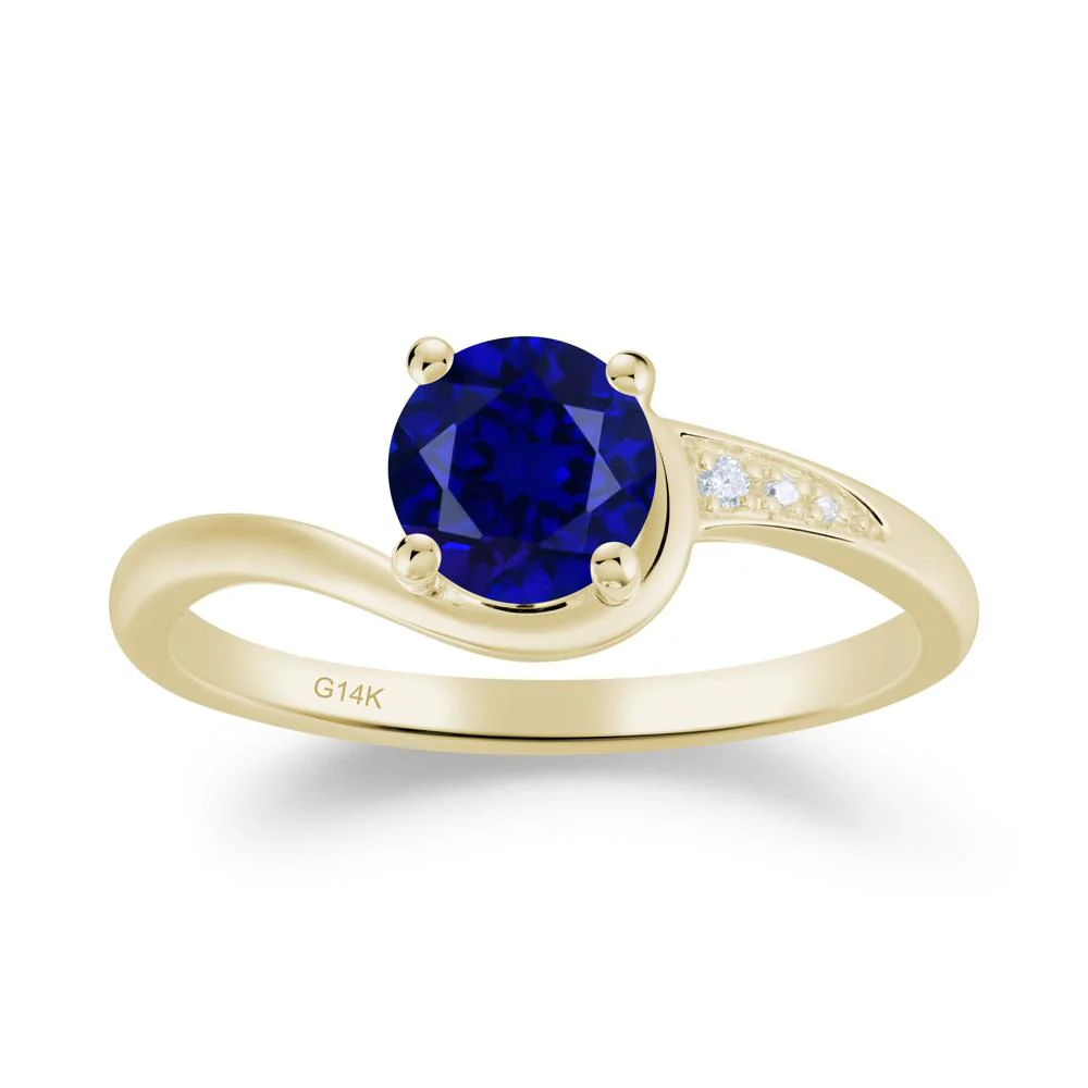 Dainty Round Sapphire Ring for Women - Image 7