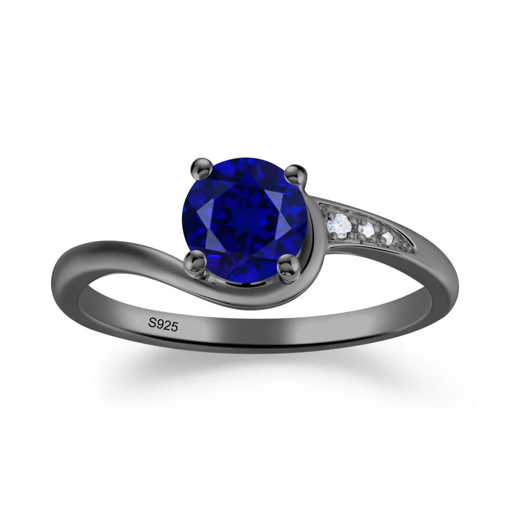 Dainty Round Sapphire Ring for Women - Image 8