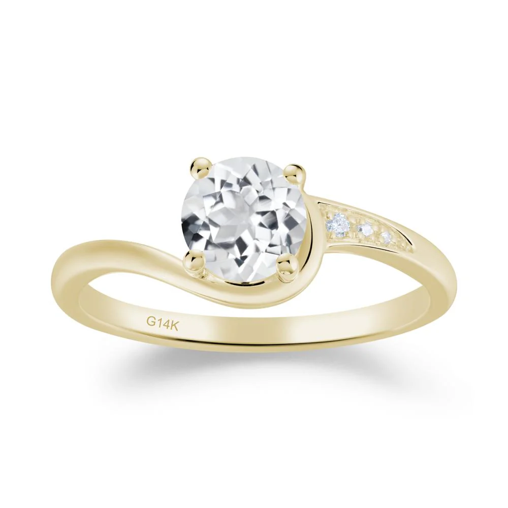 Dainty Round White Topaz Ring for Women - Image 5