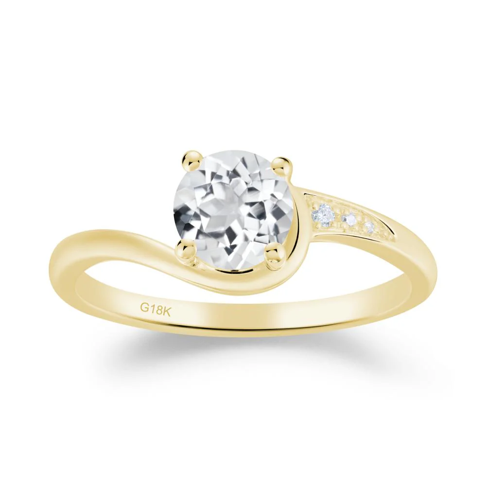 Dainty Round White Topaz Ring for Women - Image 8