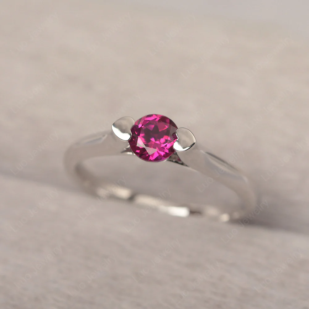 Dainty Ruby Engagement Ring - Image 2
