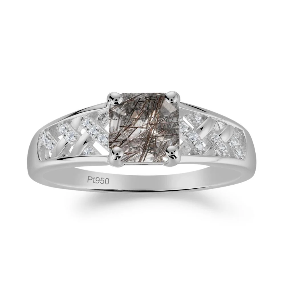 Delicate Black Rutilated Quartz Promise Ring - Image 5