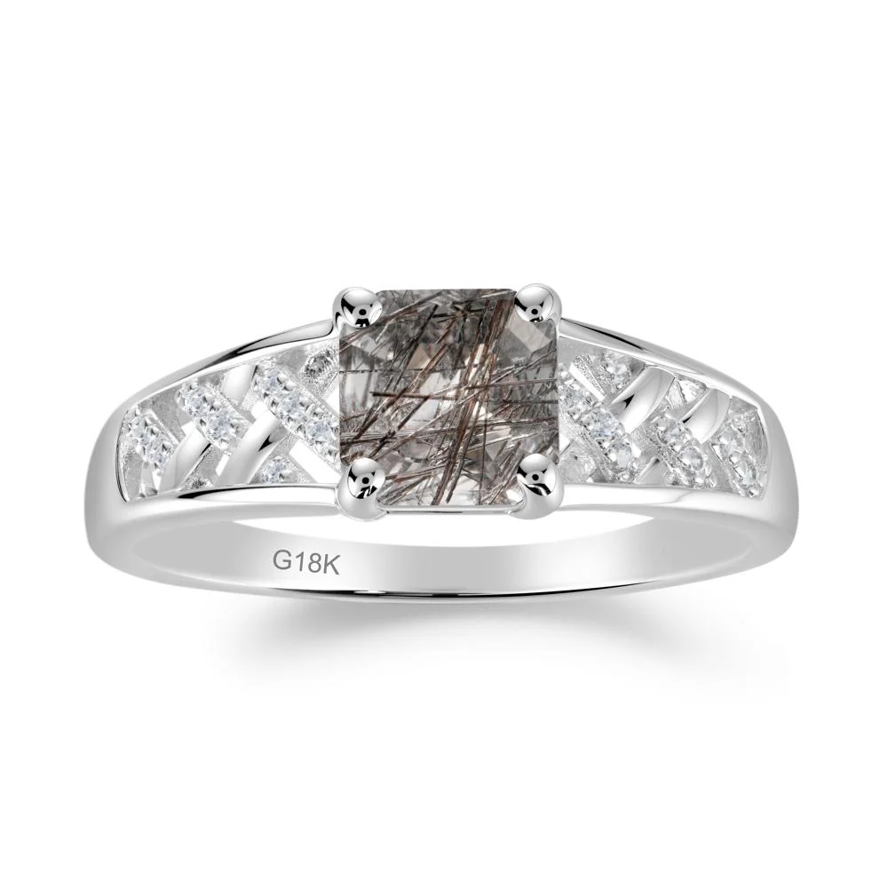 Delicate Black Rutilated Quartz Promise Ring - Image 9
