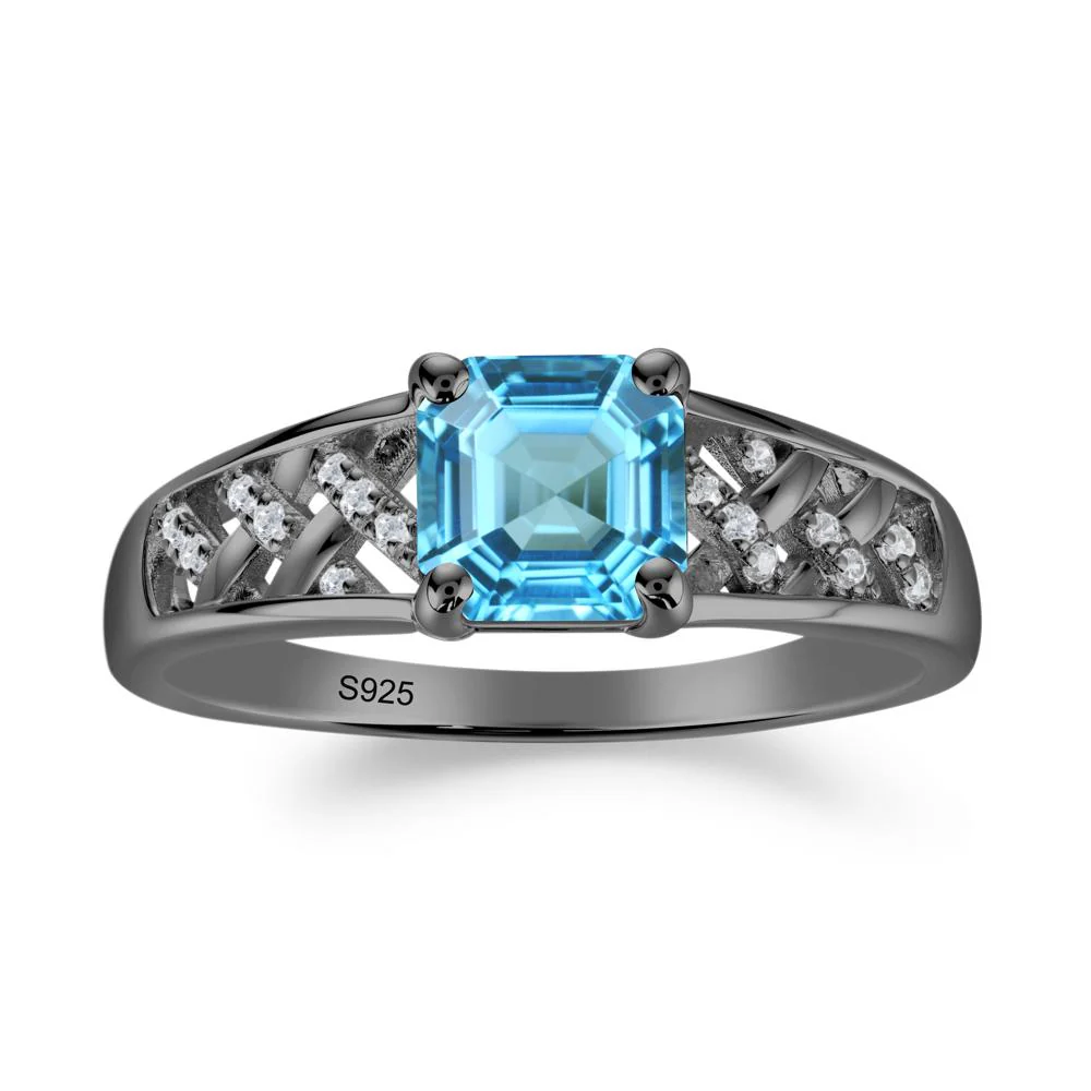 Delicate Swiss Blue Topaz Promise Ring - Image 4