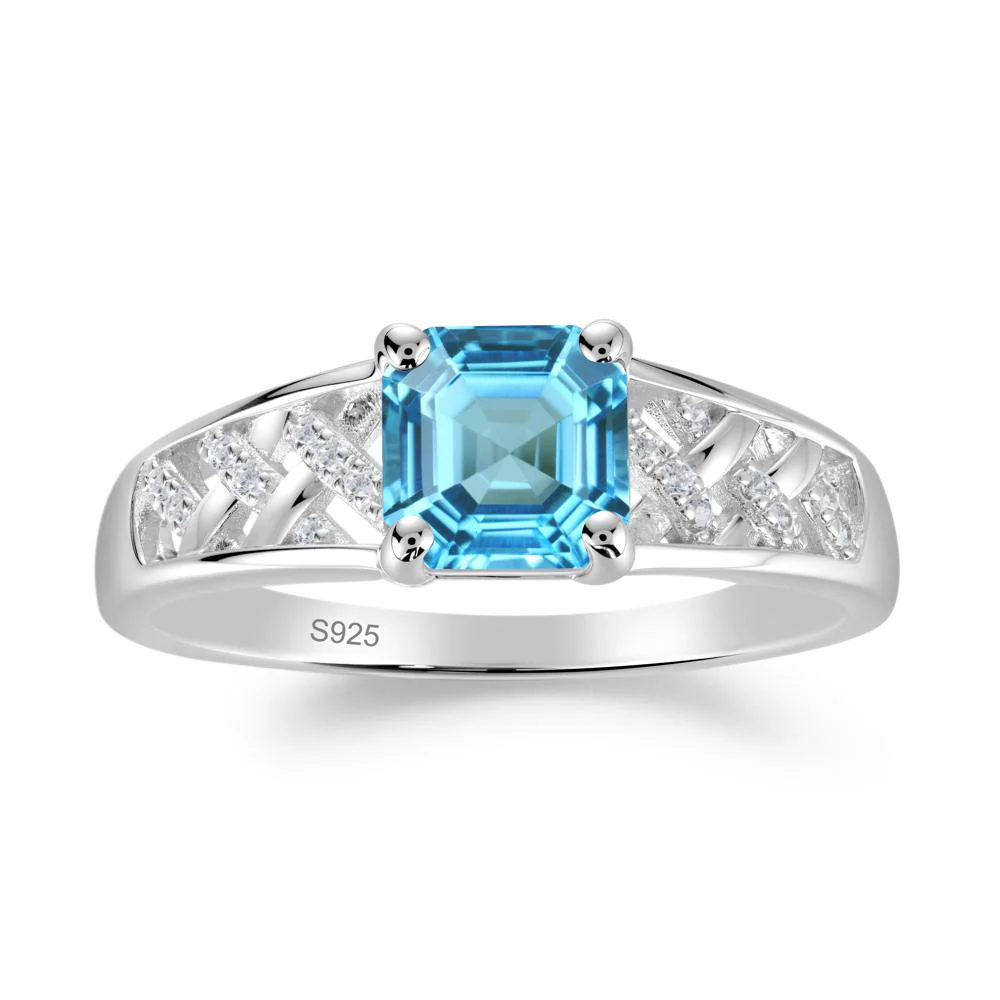 Delicate Swiss Blue Topaz Promise Ring - Image 9