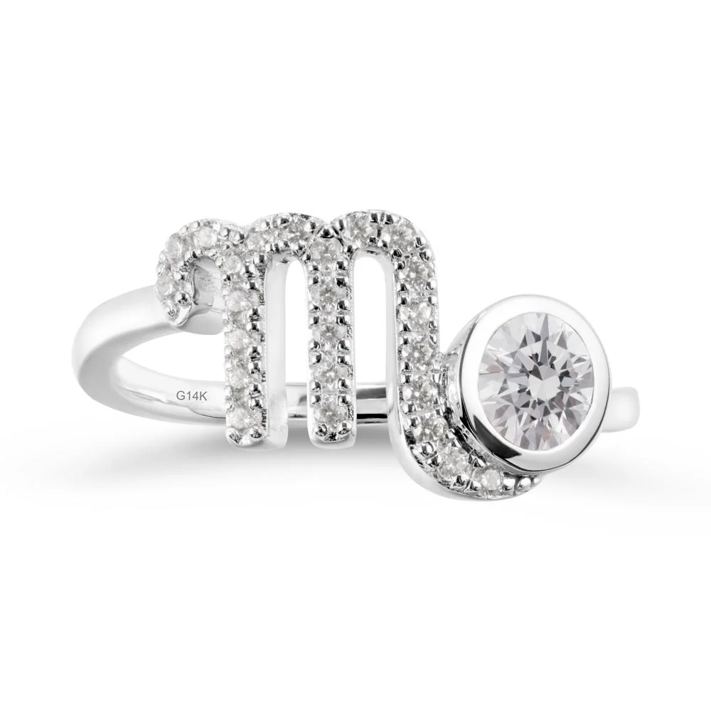 Diamond Bypass Scorpio Zodiac Ring-Resourceful & Brave - Image 3