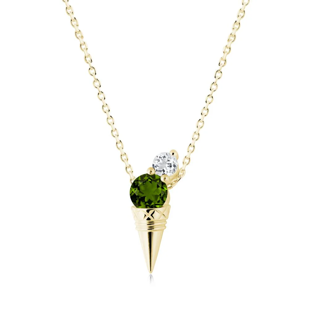 Diopside and White Topaz Toi Et Moi Necklace - Image 7