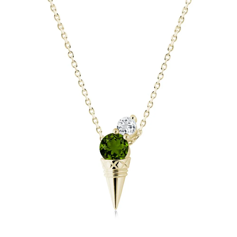 Diopside and White Topaz Toi Et Moi Necklace - Image 8