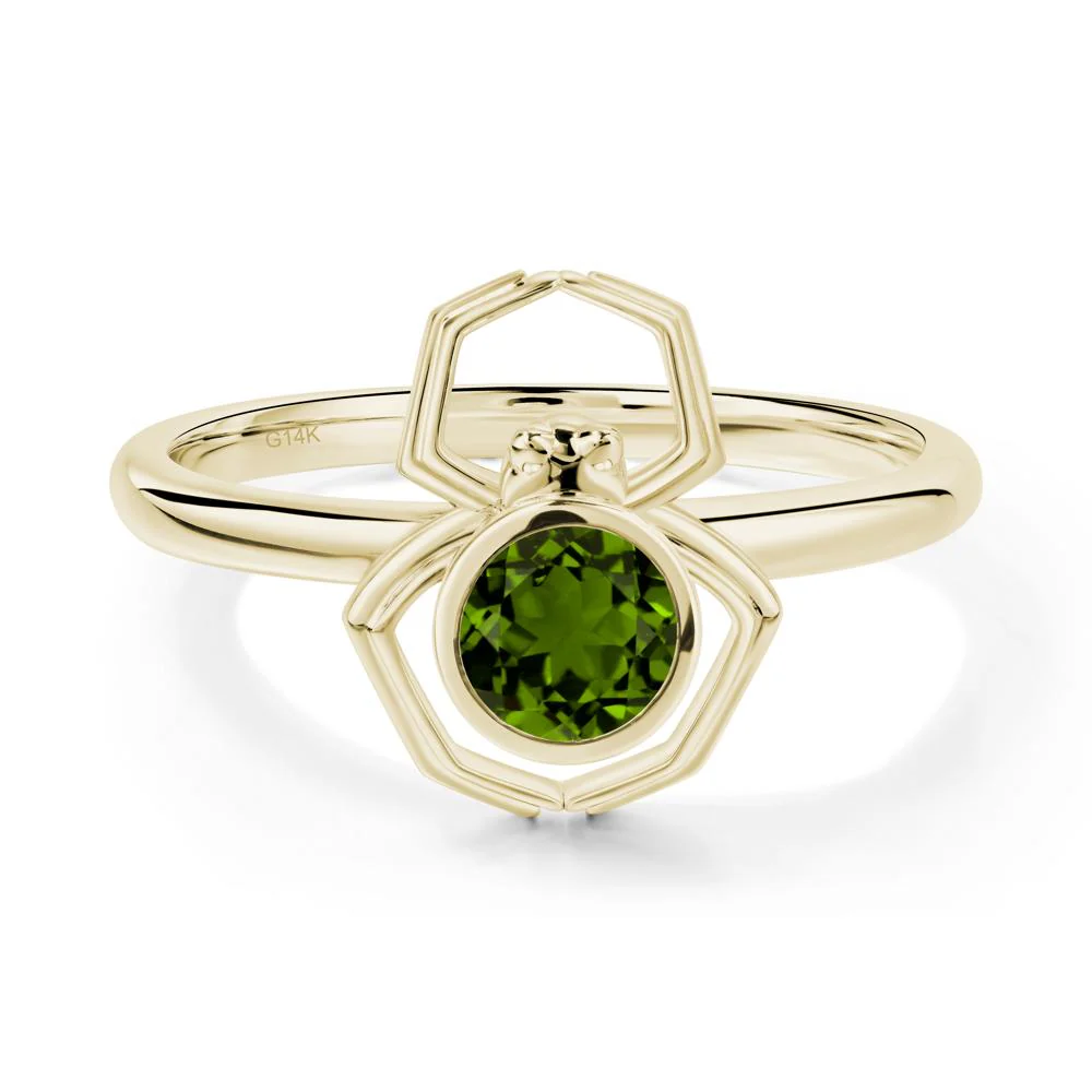 Diopside Bezel Set Spider Ring - Image 9