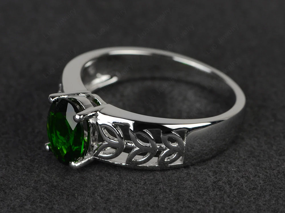 Diopside Wide Band Ring for Women - Image 2